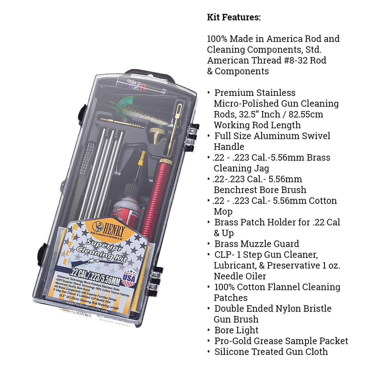 Henry Cleaning Kits (.17-.45 cal Rifle and .410 bore-12ga Shotgun) - Image 2