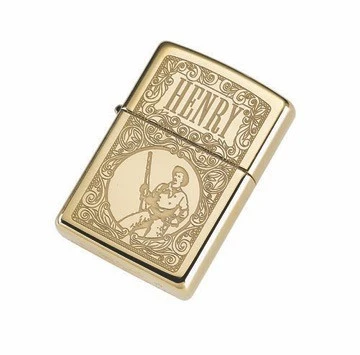 Henry High Polish Brass (Engraved) Lighter
